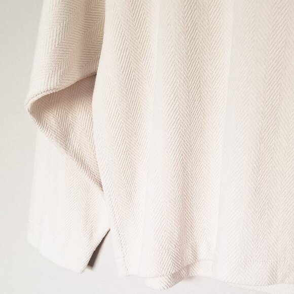 Madewell Brushed Herringbone Jacquard Turtleneck Top Funnel Neck Cream Ivory S - Picture 15 of 16